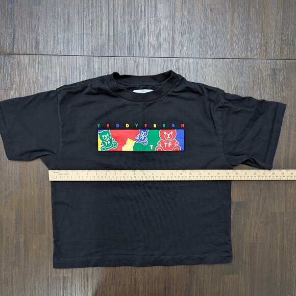 Teddy Fresh | Women's Small Black Tee with Multicolor Teddy Bears | 100% Cotton - Picture 5 of 5
